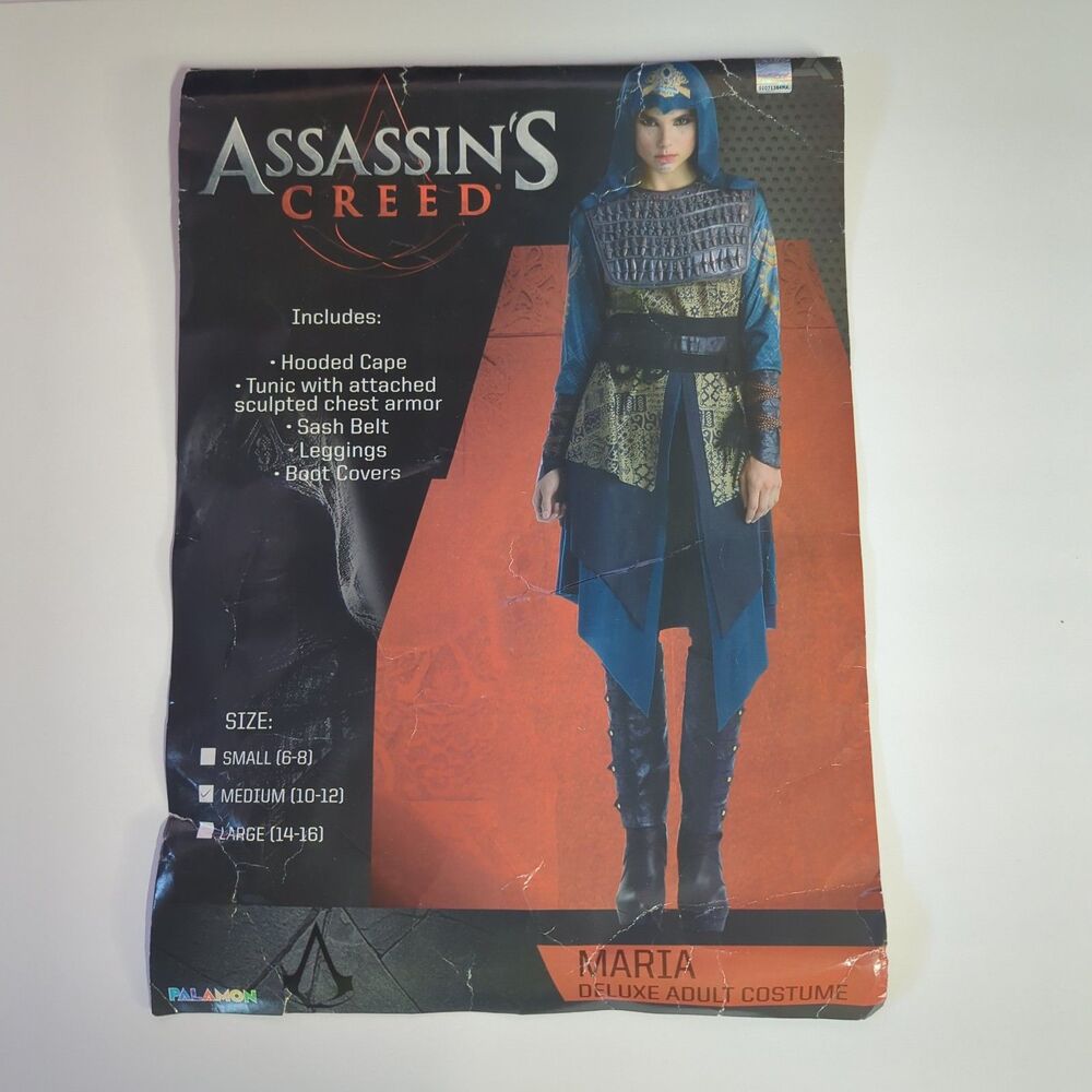 NWT Assassins Creed Maria Costume Adult Small 6-8 Deluxe Cosplay Halloween New